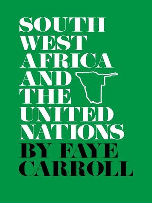 cover image of South West Africa and the United Nations